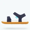 charley_child_0-1.webp Native Shoes Sandals^Charley Child Regatta Blue/ Shell White/ Toffee Brown