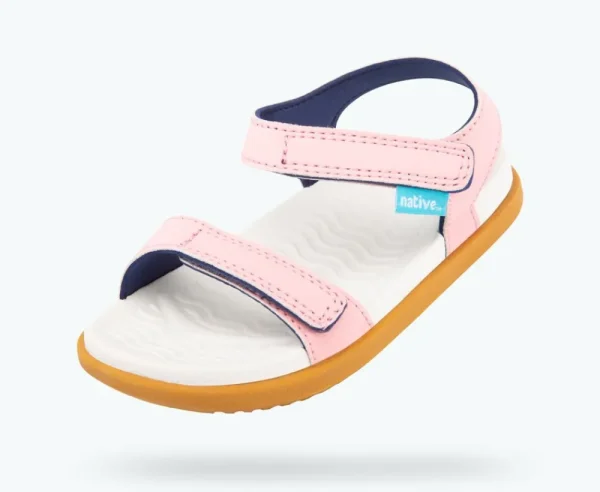 charley_child_1.webp Native Shoes Sandals^Charley Child Princess Pink/ Shell White/ Toffee Brown