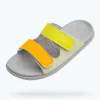 Native Shoes Sandals^Frankie Sugarlite Junior Tea Green/ Pigeon Grey/ Chartreuse Trip Straps