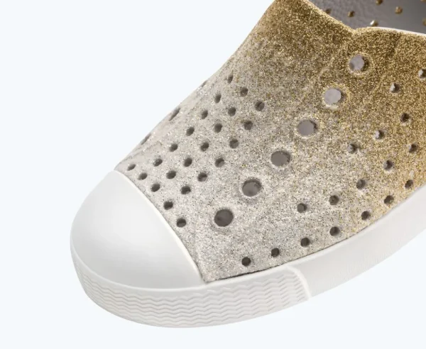 Native Shoes Shoes^Jefferson Bling Child Gold Frost Bling/ Shell White
