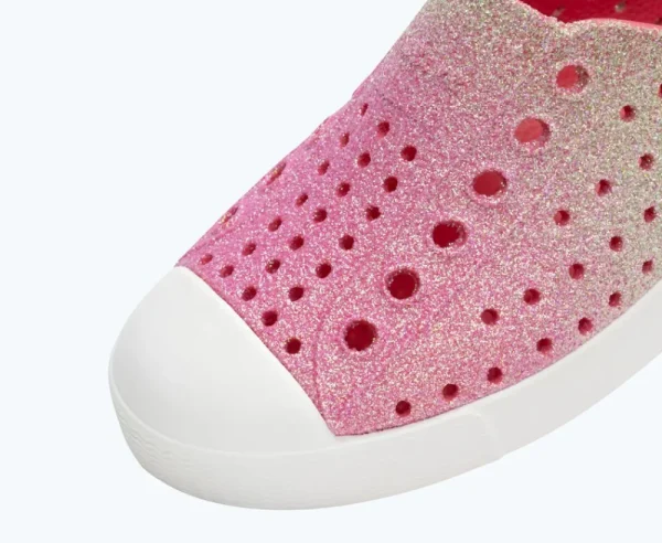 jefferson_bling_child_3-4.webp Native Shoes Shoes^Jefferson Bling Child Celery Dazzle Bling/ Shell White