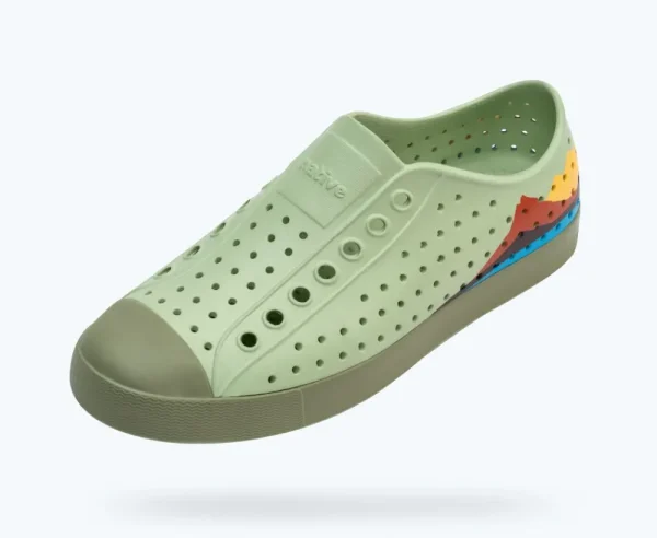jefferson_block_1.webp Native Shoes Shoes^Jefferson Block Tea Green/ Loch Green/ Crater Mountain Block