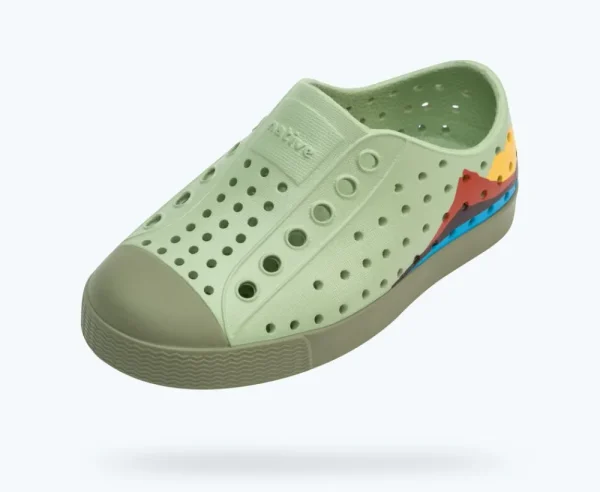 jefferson_block_child_1-1.webp Native Shoes Shoes^Jefferson Block Child Tea Green/ Loch Green/ Crater Mountain Block