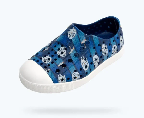 jefferson_star_wars_print_1-8.webp Native Shoes Shoes^Jefferson Star Wars Print Child Starry Blue/ Shell White/ Millennium Falcon Aop