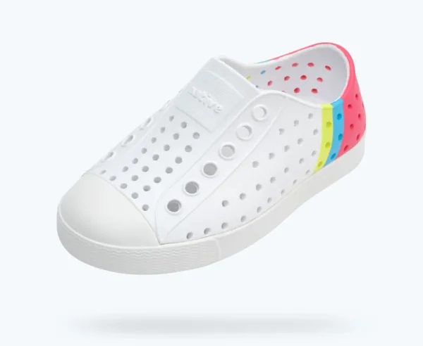 jefferson_sugarlite_block_1-4.webp Native Shoes Shoes^Jefferson Sugarlite Block Child Shell White/ Shell White/ Dazzle Maria Celery Block