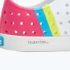 jefferson_sugarlite_block_3-4.webp Native Shoes Shoes^Jefferson Sugarlite Block Child Shell White/ Shell White/ Dazzle Maria Celery Block