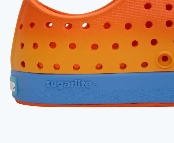 jefferson_sugarlite_ombre_3-4.webp Native Shoes Shoes^Jefferson Sugarlite Ombre Child Laflame Orange/ Resting Blue/ Laflame Spicy Ombre