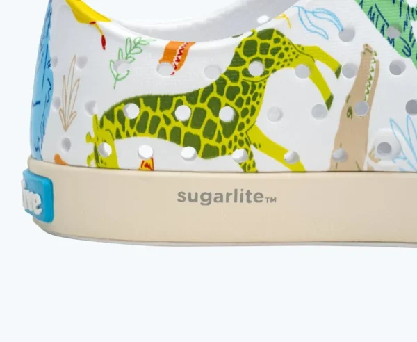 Native Shoes Shoes^Jefferson Sugarlite Print Child Shell White/ Bone White/ Candy Safari Friends