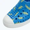 Native Shoes Shoes^Jefferson Sugarlite Print Child Resting Blue/ Shell White/ Celery Lightning