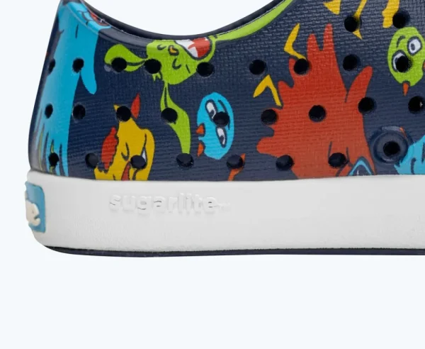 jefferson_sugarlite_print_4-13.webp Native Shoes Shoes^Jefferson Sugarlite Print Child Regatta Blue/ Shell White/ Resting Laflame Critters