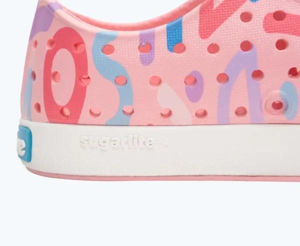 Native Shoes Shoes^Jefferson Sugarlite Print Child Princess Pink/ Shell White/ Apricot Dazzle Squiggle