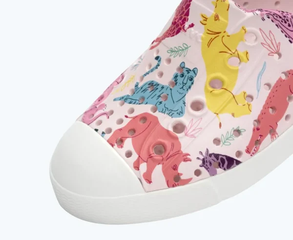 jefferson_sugarlite_print_4-8.webp Native Shoes Shoes^Jefferson Sugarlite Print Child Milk Pink/ Shell White/ Sea Fan Safari Friends