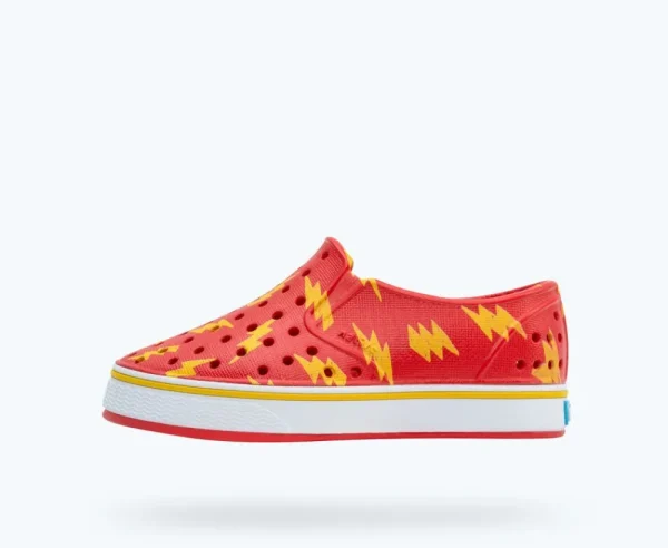 Native Shoes Shoes^Miles Sugarlite Print Child Hyper Red/ Shell White/ Crayon Lightning