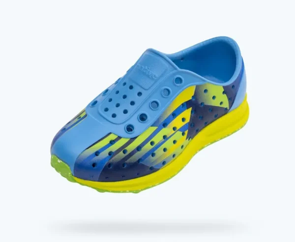 robbie_sugarlite_print_ch_1-1.webp Native Shoes Shoes^Robbie Sugarlite Print Child Resting Blue/ Pickle Green/ Uv Pickle Speed/ Snap Speckle Rubber