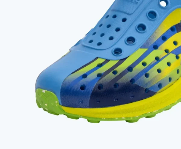 robbie_sugarlite_print_ch_3-1.webp Native Shoes Shoes^Robbie Sugarlite Print Child Resting Blue/ Pickle Green/ Uv Pickle Speed/ Snap Speckle Rubber